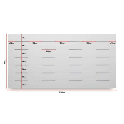 SCG udhængsplade lining med ventilation, 1200 x 600 x 4 mm, hvid