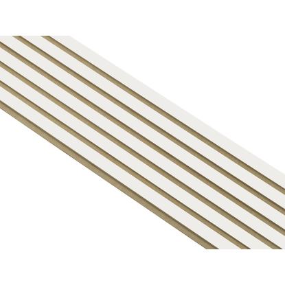 I-Wood Basic Original akustikpanel, hvidmalet, brun filt og lys kerne, folie, 16 x 300 mm