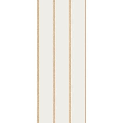 I-Wood Basic 3-lamel akustikpanel, hvidmalet, beige filt og lys kerne, folie, 16 x 300 mm 