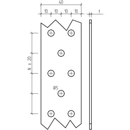 SIMA vindgitterbånd, rustfri kv. A4 - 40 x 2,0 mm - 25 meter