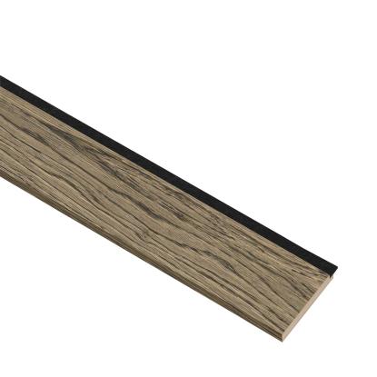 I-Wood afslutningsliste til 3-lamel akustikpanel, sort olieret, sort filt og lys kerne, egefiner, 16 x 92 mm