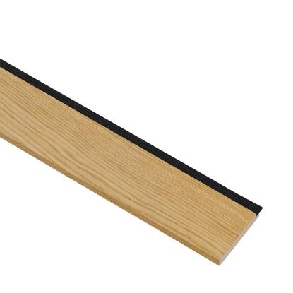 I-Wood afslutningsliste til 3-lamel akustikpanel, klar olieret, sort filt og lys kerne, egefiner, 16 x 92 mm