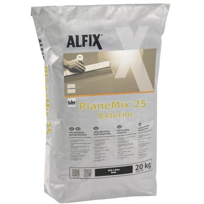 Alfix PlaneMix 25 Exterior gulvspartelmasse, inden- og udendørs, grå - 20 kg