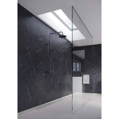 Fibo Stone vådrumspanel, 10 x 600 x 2400 mm, black marble silk