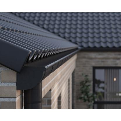 Plastmo Sort Stål Arkitekt tagrende, 1/4 rund, nr. 14, 3 meter
