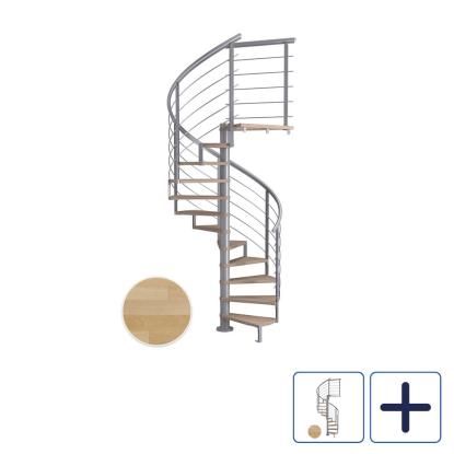 DOLLE Montreal DESIGN spindeltrappe, Ø160 cm, pearl grey/olieret bøg