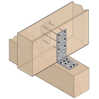 SIMA vinkelbeslag V17, pregalvaniseret, 164 x 84 x 4,0 x 60 mm