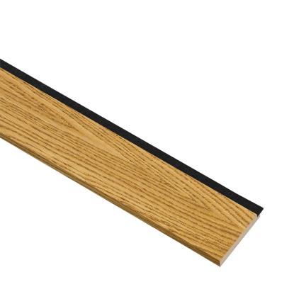 I-Wood afslutningsliste til 3-lamel akustikpanel, brun olieret, sort filt og lys kerne, egefiner, 16 x 92 mm