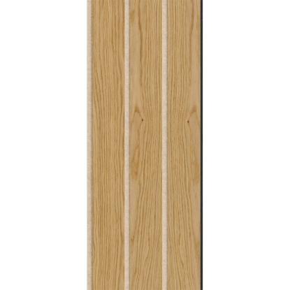 I-Wood Basic 3-lamel akustikpanel, klar olieret, beige filt og sort kerne, egefiner, 17 x 300 mm 