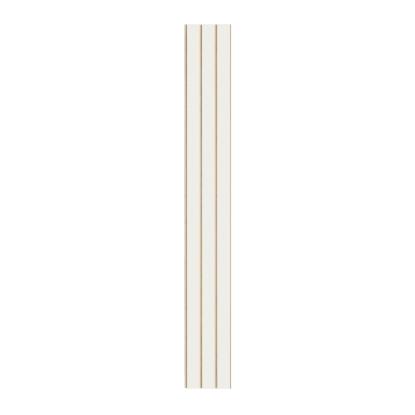 I-Wood Basic 3-lamel akustikpanel, hvidmalet, beige filt og lys kerne, folie, 16 x 300 mm 