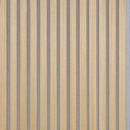 Fibrotech Quanti akustikpanel, 520 x 2440 mm, Light Oak med grå ployester