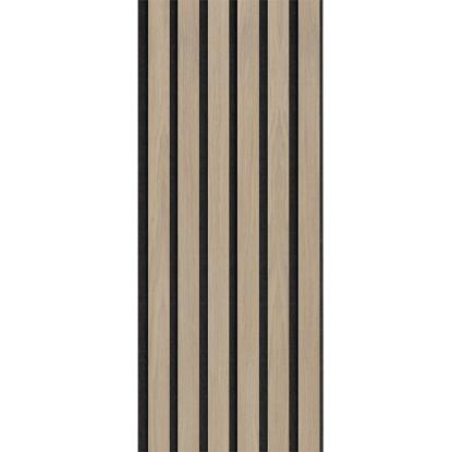 I-Wood Medio+ Original akustikpanel, hvid olieret, sort filt og sort kerne, egefiner, 17 x 300 mm