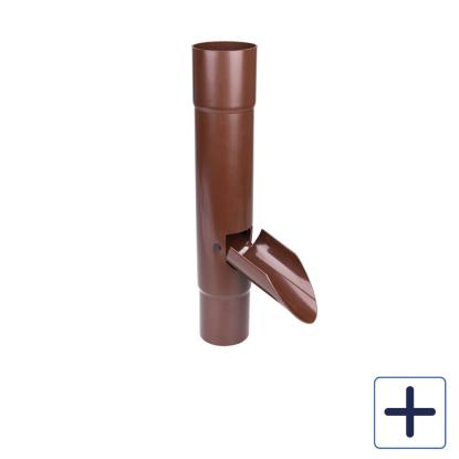 Plastmo vandudviser med klap, PVC, brun