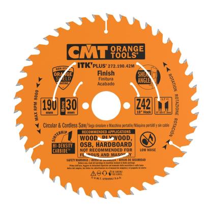 CMT rundsavsklinge til træ, Z42 W, Ø190 x 1,7 x 30 mm