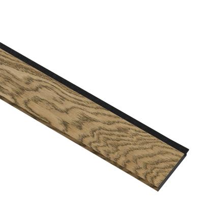 I-Wood afslutningsliste til 3-lamel akustikpanel, mørkebrun olieret, sort filt og sort kerne, egefiner, 17 x 92 mm