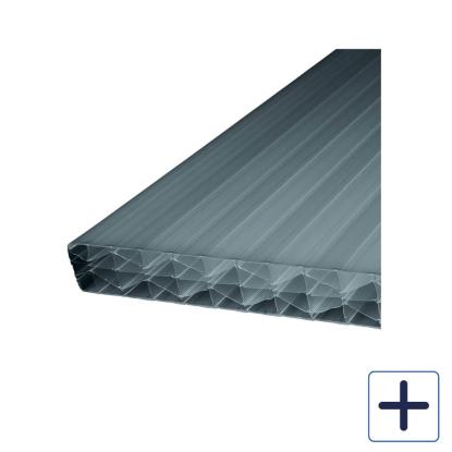 Plastmo TwinLite termotag, 32 mm, PC, røgfarvet, bredde 119 cm