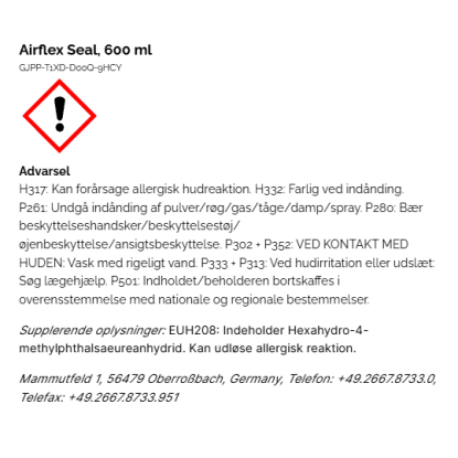 Airflex seal folieklæber i pose, sort - 600 ml