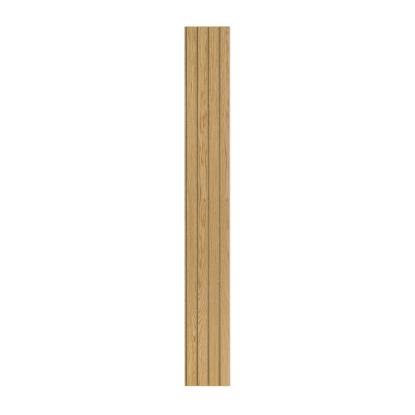 I-Wood Medio+ 4-lamel akustikpanel, klar olieret, brun filt og lys kerne, egefiner, 16 x 300 mm