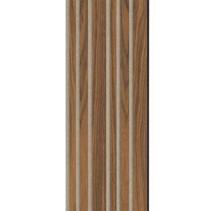 I-Wood Medio+ Mixed akustikpanel, klar olieret, beige filt og sort kerne, valnøddefiner, 17 x 300 mm