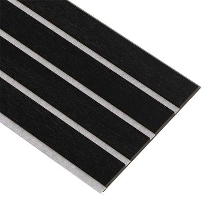 I-Wood Basic 4-lamel akustikpanel, sortmalet, grå filt og sort kerne, egefiner, 17 x 300 mm 