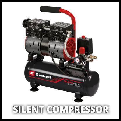 Einhell TE-AC 110/6 Silent Plus kompressor, 8 bar, 6 liter, 550 W