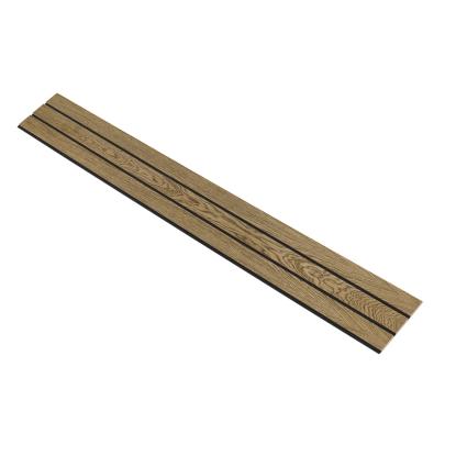 I-Wood Medio+ 3-lamel akustikpanel, mørkebrun olieret, sort filt og lys kerne, egefiner, 16 x 300 mm
