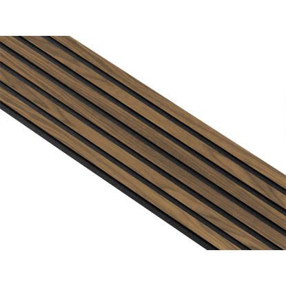 I-Wood Basic Original akustikpanel, klar olieret, sort filt og sort kerne, valnøddefiner, 17 x 300 mm 