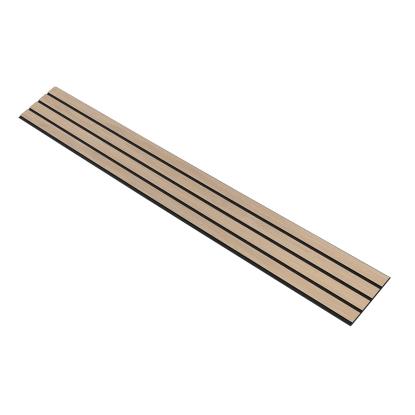 I-Wood Medio+ 4-lamel akustikpanel, ubehandlet natur, sort filt og sort kerne, egefiner, 17 x 300 mm
