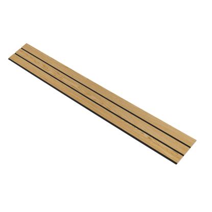 I-Wood Basic 3-lamel akustikpanel, klar olieret, sort filt og lys kerne, egefiner, 16 x 300 mm 