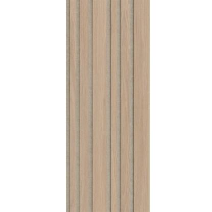 I-Wood Medio+ Mixed akustikpanel, ubehandlet natur, beige filt og lys kerne, egefiner, 16 x 300 mm