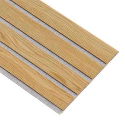 I-Wood Basic 4-lamel akustikpanel, klar olieret, grå filt og lys kerne, egefiner, 16 x 300 mm 
