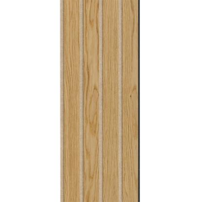 I-Wood Basic 4-lamel akustikpanel, klar olieret, beige filt og sort kerne, egefiner, 17 x 300 mm 
