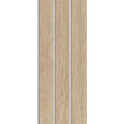 I-Wood Basic 3-lamel akustikpanel, hvid olieret, grå filt og lys kerne, egefiner, 16 x 300 mm 