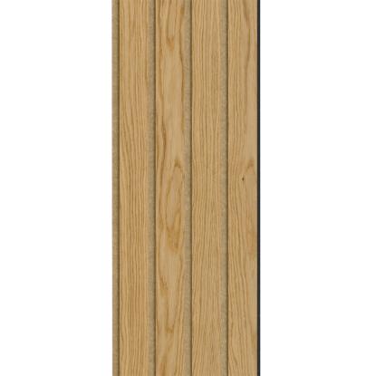 I-Wood Medio+ 4-lamel akustikpanel, klar olieret, brun filt og sort kerne, egefiner, 17 x 300 mm
