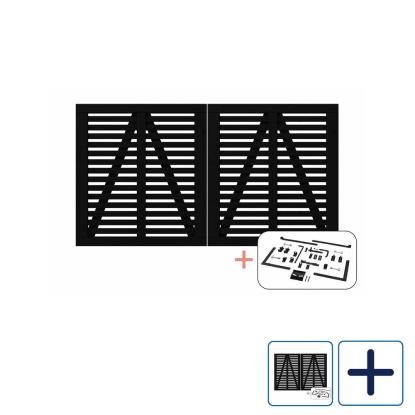 PLUS Harmoni dobbeltlåge inkl. sorte beslag, sort, 200 cm