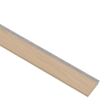 I-Wood afslutningsliste til 4-lamel akustikpanel, ubehandlet natur, grå filt og lys kerne, egefiner, 16 x 67 mm
