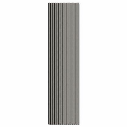 FOG & VENØ Foiled akustikpanel, grå eg, sort filt, 600 x 2400 x 20 mm