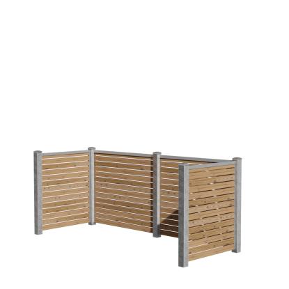Wimex Trend Classic triple skraldeskjul med Rombe S17, termotræ
