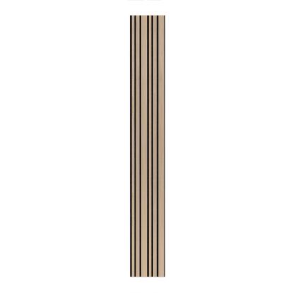 I-Wood Basic Mixed akustikpanel, ubehandlet natur, sort filt og sort kerne, egefiner, 17 x 300 mm 