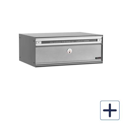 Allux PC2 systempostkasse uden lås med stållåge, alugrå