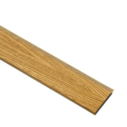 I-Wood afslutningsliste til 3-lamel akustikpanel, brun olieret, brun filt og sort kerne, egefiner, 17 x 92 mm
