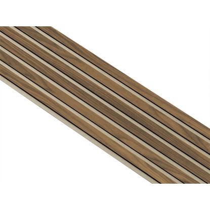I-Wood Basic Original akustikpanel, klar olieret, beige filt og sort kerne, valnøddefiner, 17 x 300 mm 