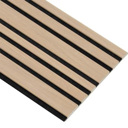 I-Wood Medio+ Mixed akustikpanel, ubehandlet natur, sort filt og lys kerne, egefiner, 16 x 300 mm