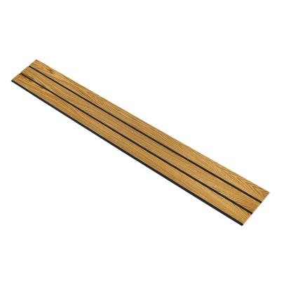 I-Wood Basic 3-lamel akustikpanel, brun olieret, sort filt og lys kerne, egefiner, 16 x 300 mm 
