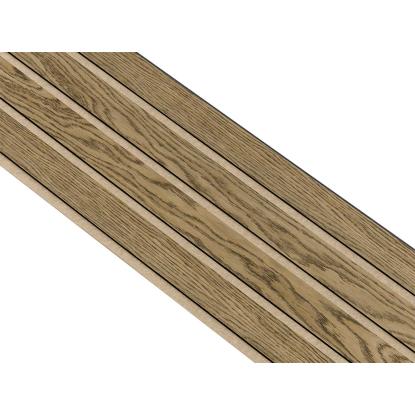 I-Wood Basic 4-lamel akustikpanel, mørkebrun olieret, beige filt og sort kerne, egefiner, 17 x 300 mm 