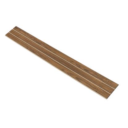 I-Wood Medio+ 3-lamel akustikpanel, klar olieret, beige filt og sort kerne, valnøddefiner, 17 x 300 mm