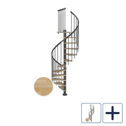 DOLLE Montreal CLASSIC 3 spindeltrappe, Ø120 cm, antracit/olieret bøg