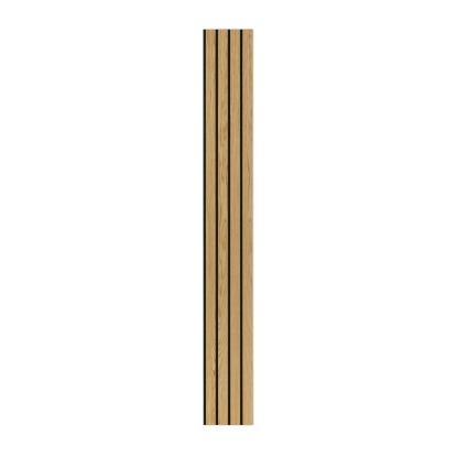 I-Wood Medio+ 4-lamel akustikpanel, klar olieret, sort filt og lys kerne, egefiner, 16 x 300 mm