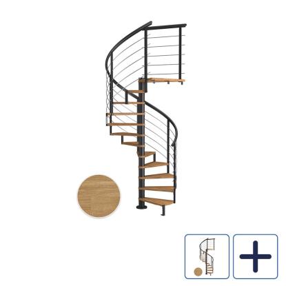 DOLLE Montreal DESIGN spindeltrappe, Ø160 cm, sort/olieret eg