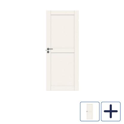 Swedoor Advance-line Unique 02L massiv fyldningsdør, glat, 40 mm, hvid - 204 cm høj